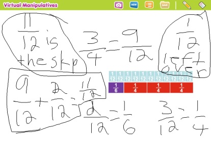 A student shares a screenshot demonstrating their ability to model and use numbers to solve a math problem. This image is saved for reflection at the end of the unit.